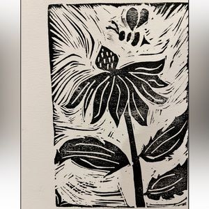 Bee and flower Print